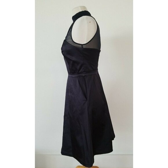 The Limited Black Purple Dress Sheer Chest Size 4 - Picture 2 of 5